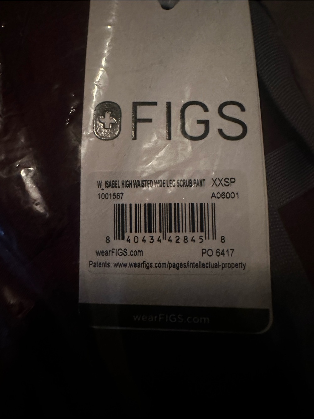 Figs Wide Leg Pants in Deep Burgundy